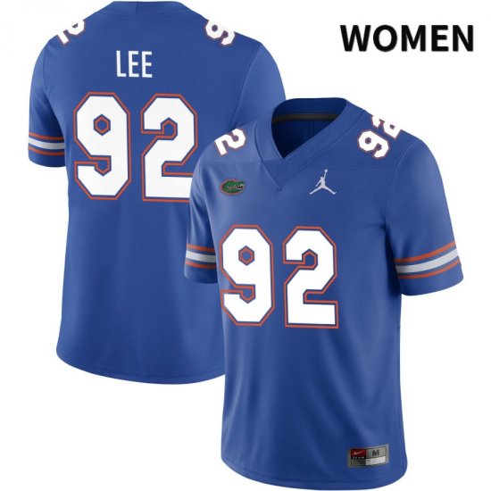 Women's Florida Gators #92 Jalen Lee NCAA Jordan Brand Royal NIL 2022 Authentic Stitched College Football Jersey USH0162EF